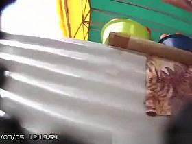 Women upskirted in street market