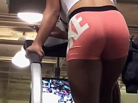 Ebony girl in tight sports shorts