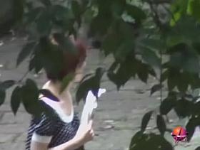 Whimsical short-haired hoe making loud sounds during wild sharking scene