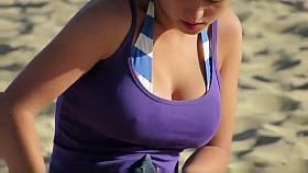 Busty teen girl caught me looking