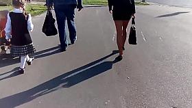 I filmed walking sexi secretary