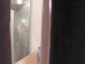 Sexy house guest spied in the shower