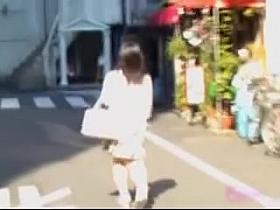 Short Asian got skirt sharked after passing bunch of people