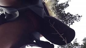 At windy viewing point up skirt