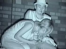 Security cam catches pussy fingering and dick sucking