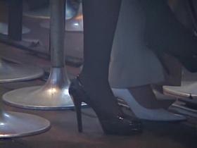 Girls in stockings get their candid asses admired