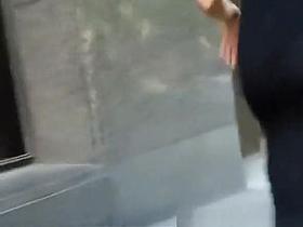 Girl in long black see through dress