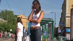 Gorgeous teen blonde candid voyeur vid