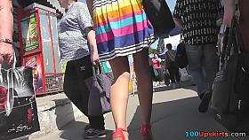 Hottie exposes her intimate parts in upskirt public vid