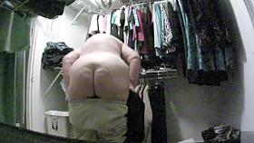 Old woman filmed when changing multiple times and exposing her fat ass