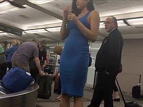 Beauty gets her baggage at airport