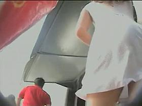 Upskirt voyeur amateur hot brunette chick