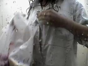 She was a bit cold under the shower