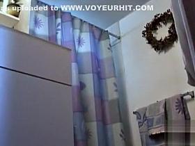 My curvy stepsister undresses and takes a shower