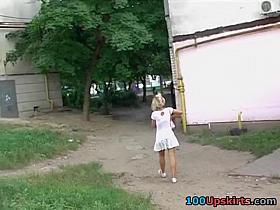 Fine upskirt movie with the strap view