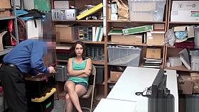 Ziggy Star Caught Stealing & Spitroast Fucked By Two officers