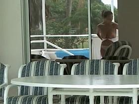 Solo voyeur scenes of the cute topless amateur