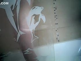 Wife with small tits showering