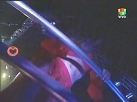 Up skirt red thong presented in an amateur video.