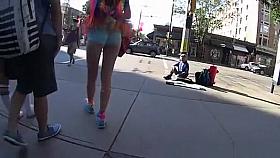 Very tight shorts girls ass