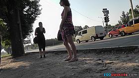 Great XXX upskirt action realized on the bus stop