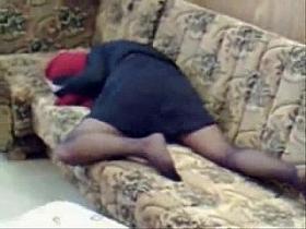 milf home alone masturbating in living room. Hidden cam