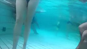 Underwater cams in the pool catch sexy maidens in bikinis fooling around