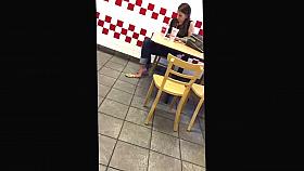 Candid Flip Flop Danglin So Good at Five Guys(She knew)