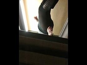 woman in dressing room