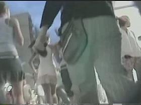 Nasty japanese sluts gets caught on upskirt voyeur tape