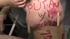 Slut anal banged in public restroom