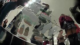 Upskirt fetish video with girl wearing no panties under her miniskirt