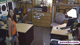 Babe in glasses screwed by pawnkeeper at the pawnshop