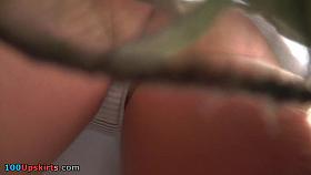 Sexy upskirts of strange girl filmed by hidden camera
