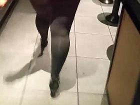 Hot chick in a bar, filmed with a voyeur cam