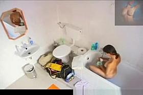 Beautiful girl in bathroom