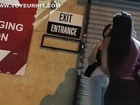 Hot round booty girl in tight jeans