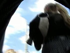 Upskirt video filmed by me in the street