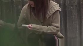 Japanese babe toys pussy