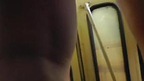 Upskirt Purple Thong