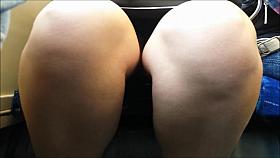 Bare Legs, Clenching Thighs Upskirt on Train