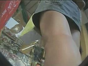 Milf on the boulevard with a shopping bag, jean skirt ass porno