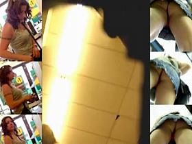 Hot Brunette Denim Skirt