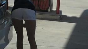 asses tight white shorts