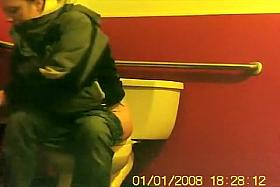 Heavy woman constipated on banio