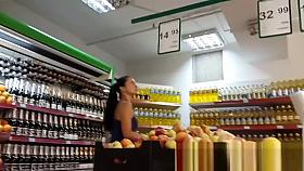 Slim Brunette In Upskirt Pussy Scene