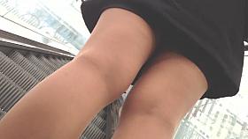 Pink shoes girl upskirt
