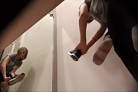 Dressing room, perky blonde