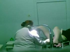 Peeping on a girl at the gynecologist