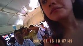 Hidden Downblouse In Bus